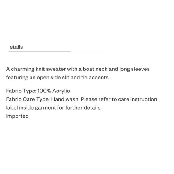 NWT Just Fab black open sleeve tie sweater size L - Picture 11 of 15